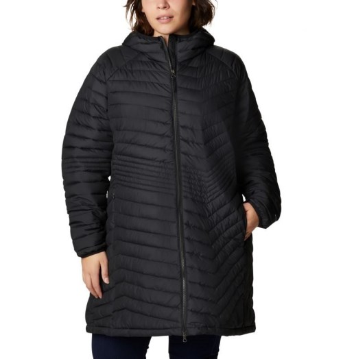 Jacheta Columbia Powder Lite Mid-High Dama Negrii | Plus Size YD8ZAQ1M9